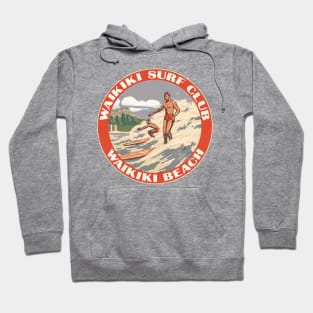 Waikiki Surf Club Vintage Travel Style Souvenir Hoodie